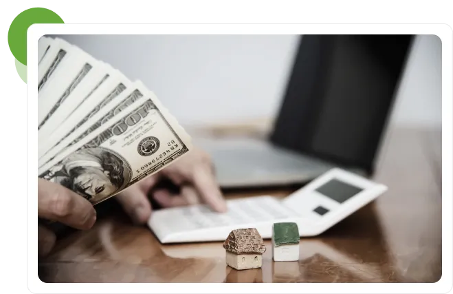 Person calculating debt